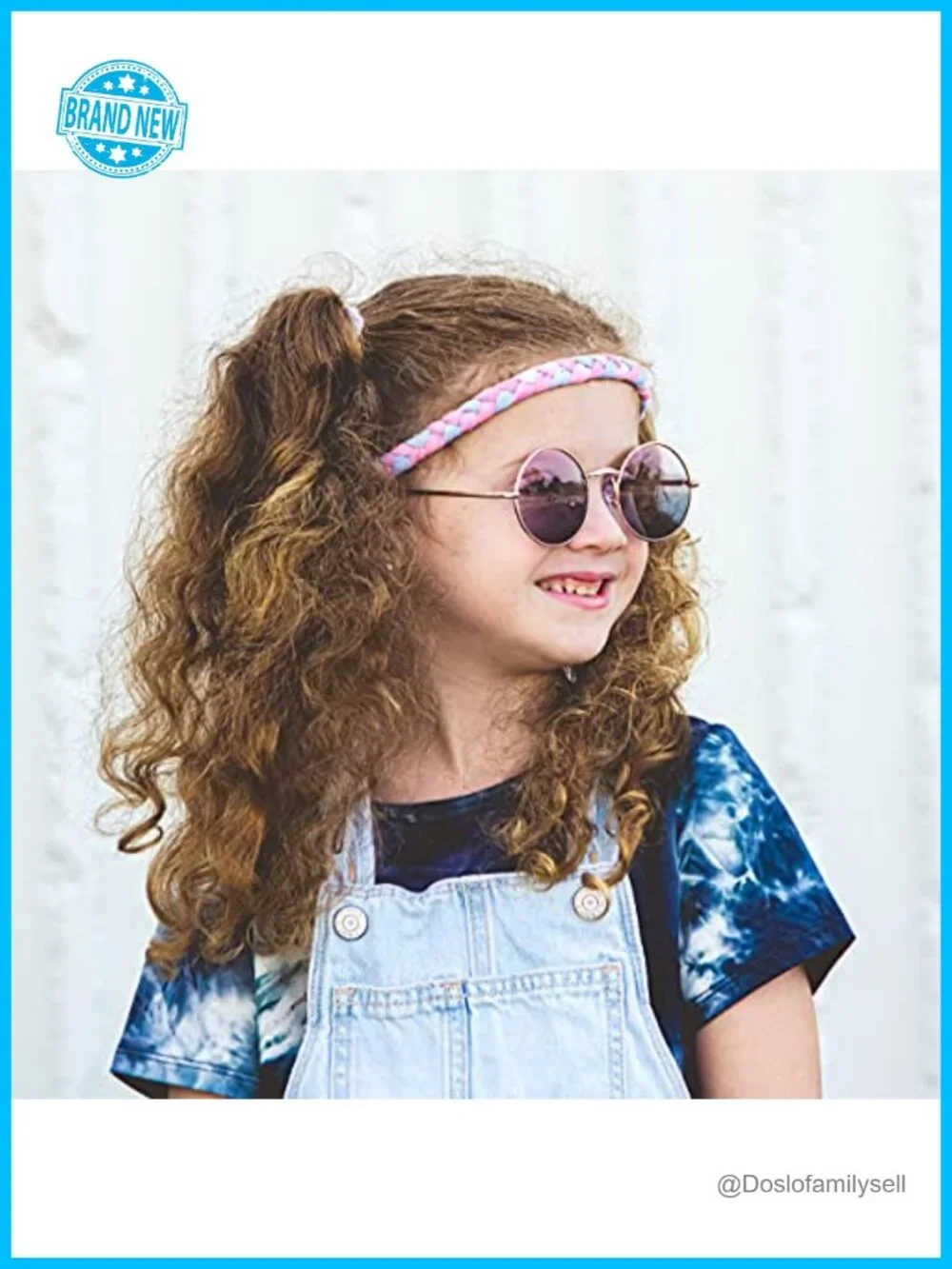 Adjustable Tie Dye Braided Headbands for Girls Women, Cotton Blend Stretch Hair